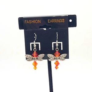 Handmade Dragonfly Swarvarski Crystal Earrings  - Brand New